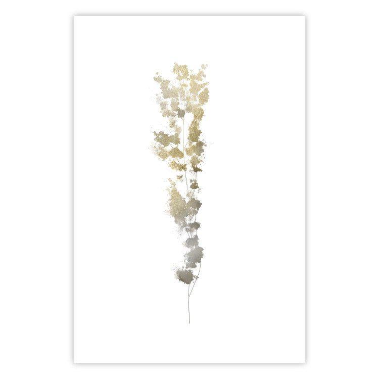 Wall Poster Golden Branch - golden-gray plant on a contrasting white background 125366 additionalImage 19