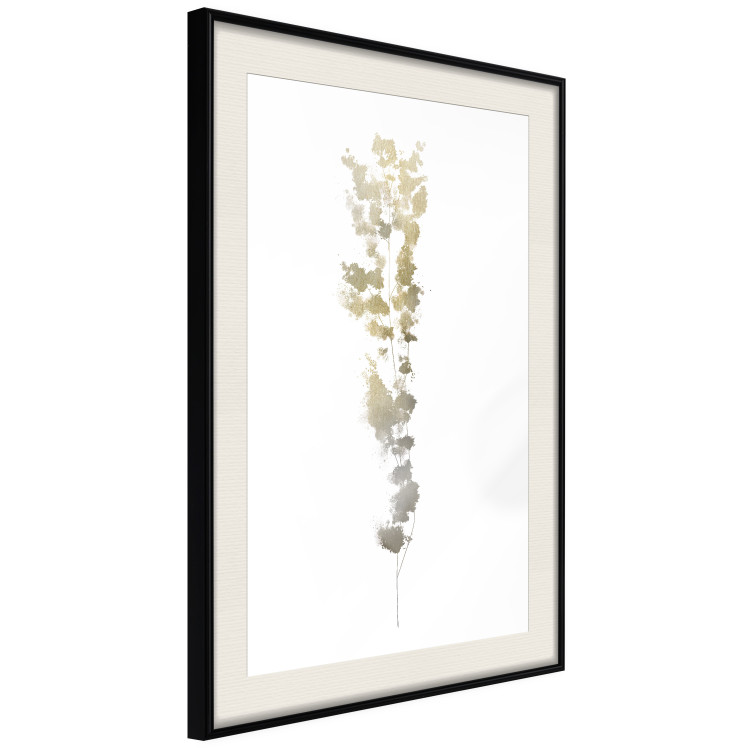Wall Poster Golden Branch - golden-gray plant on a contrasting white background 125366 additionalImage 3