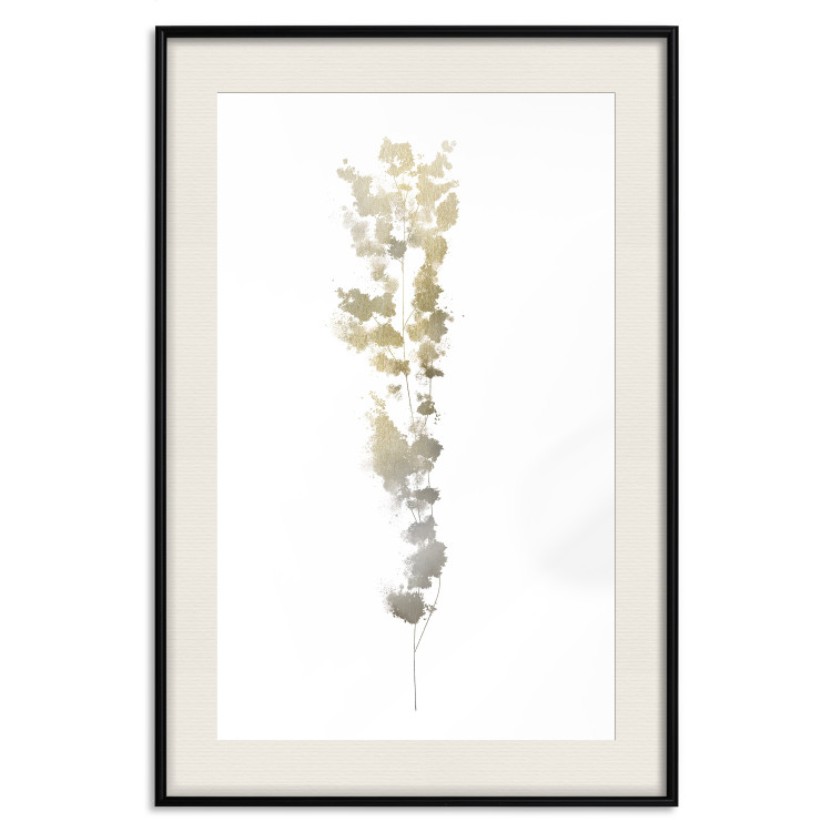 Wall Poster Golden Branch - golden-gray plant on a contrasting white background 125366 additionalImage 19