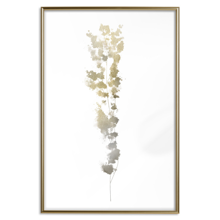 Wall Poster Golden Branch - golden-gray plant on a contrasting white background 125366 additionalImage 27