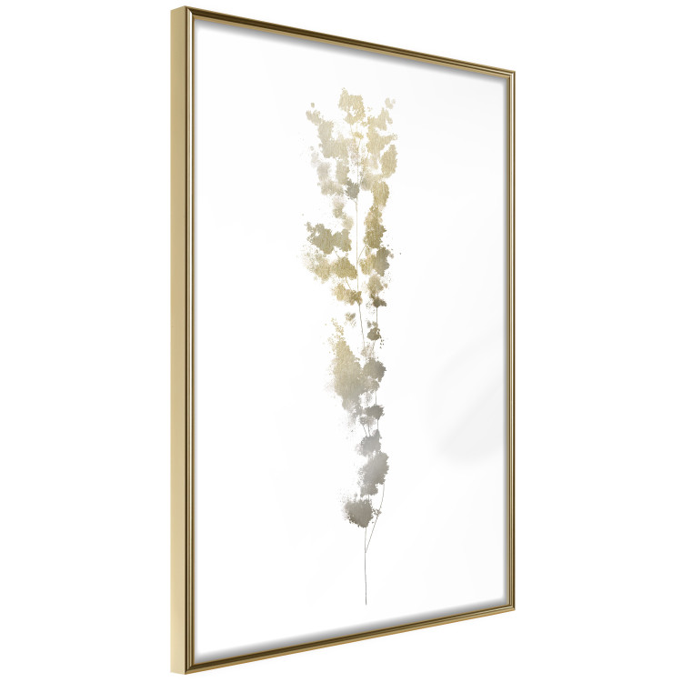 Wall Poster Golden Branch - golden-gray plant on a contrasting white background 125366 additionalImage 12