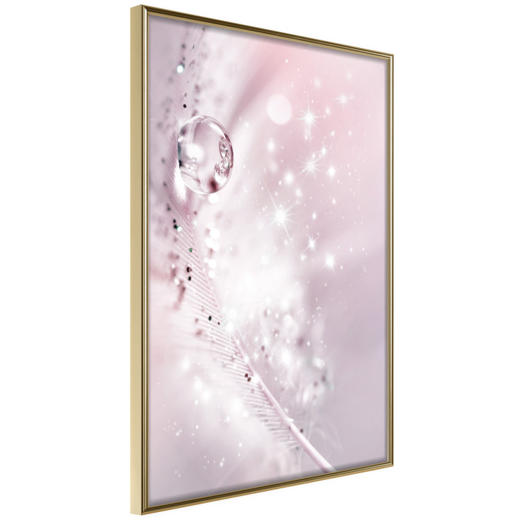 Wall Poster Shining Feather - feather with a water droplet in a pink abstract glow 125866 additionalImage 3