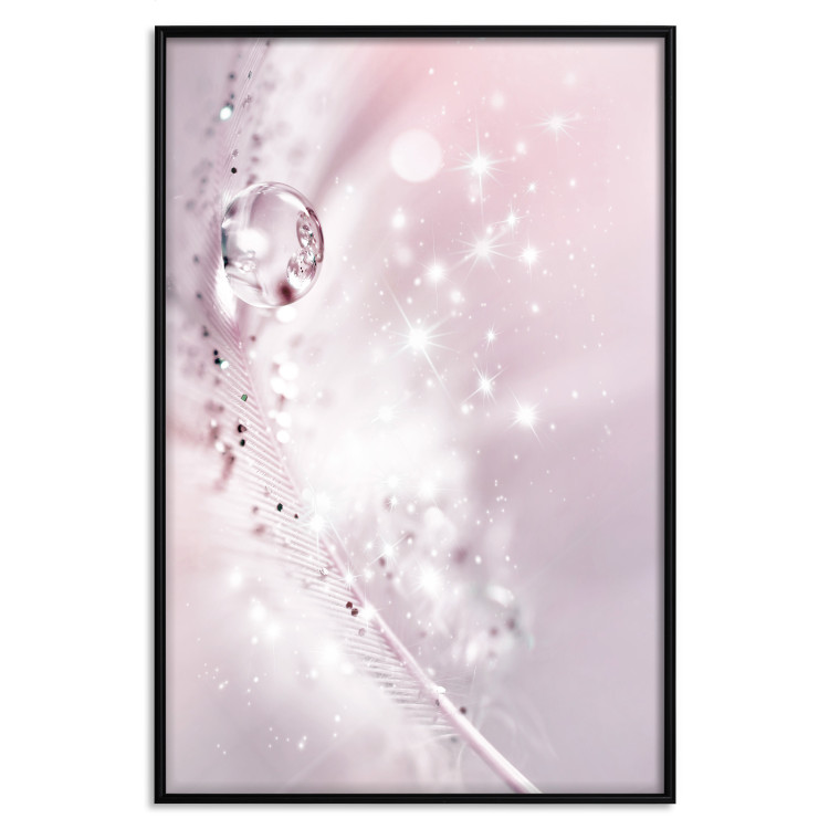 Wall Poster Shining Feather - feather with a water droplet in a pink abstract glow 125866 additionalImage 18