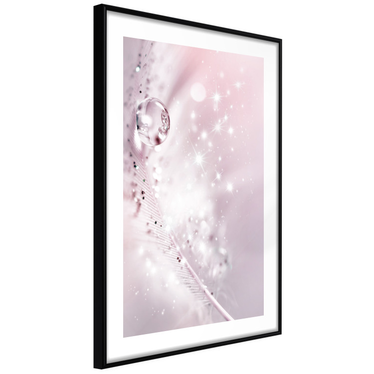 Wall Poster Shining Feather - feather with a water droplet in a pink abstract glow 125866 additionalImage 12
