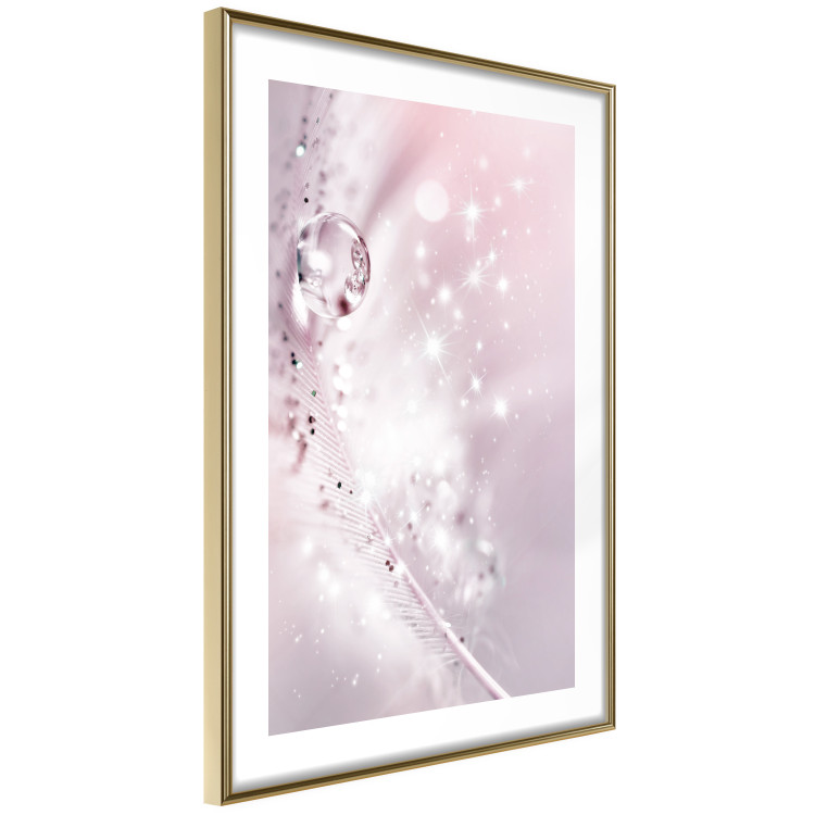 Wall Poster Shining Feather - feather with a water droplet in a pink abstract glow 125866 additionalImage 11