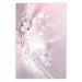 Wall Poster Shining Feather - feather with a water droplet in a pink abstract glow 125866