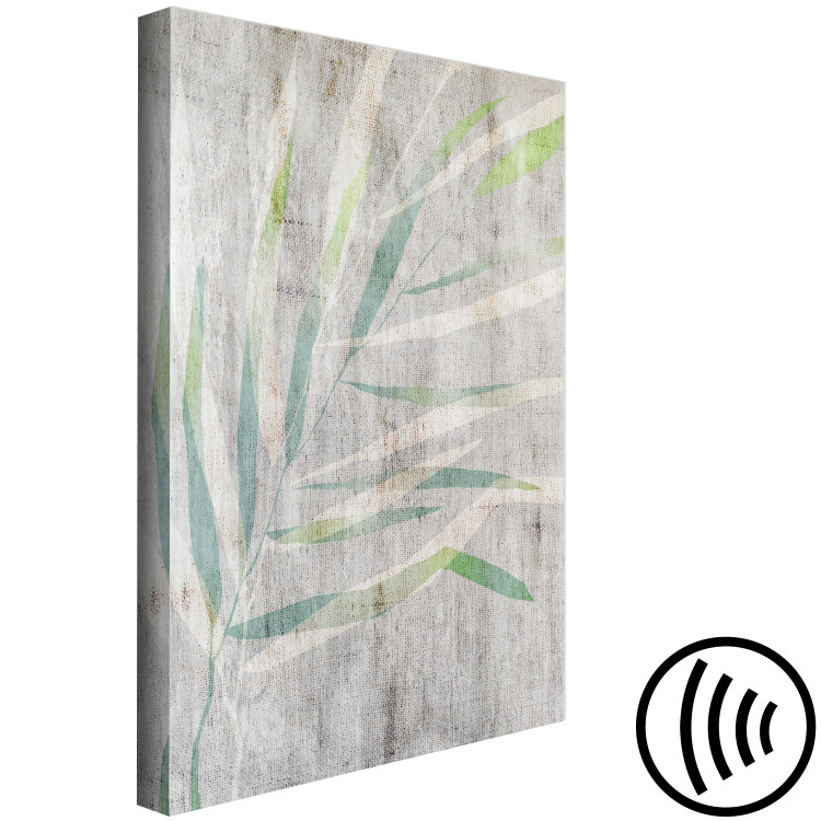 Canvas Print Chamedorea (1-part) vertical - rustic leaves on a gray background 127466 additionalImage 6