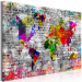 Canvas Print World of Bricks (1-part) wide - colorful abstraction of the world map 128066 additionalThumb 2