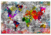 Canvas Print World of Bricks (1-part) wide - colorful abstraction of the world map 128066