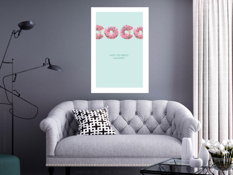 Poster Fashion for Sweets - abstract donut-themed inscription on pastel background 128366 additionalImage 5