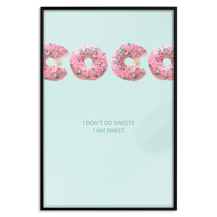 Poster Fashion for Sweets - abstract donut-themed inscription on pastel background 128366 additionalImage 18