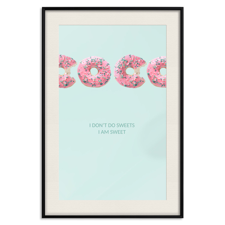 Poster Fashion for Sweets - abstract donut-themed inscription on pastel background 128366 additionalImage 19