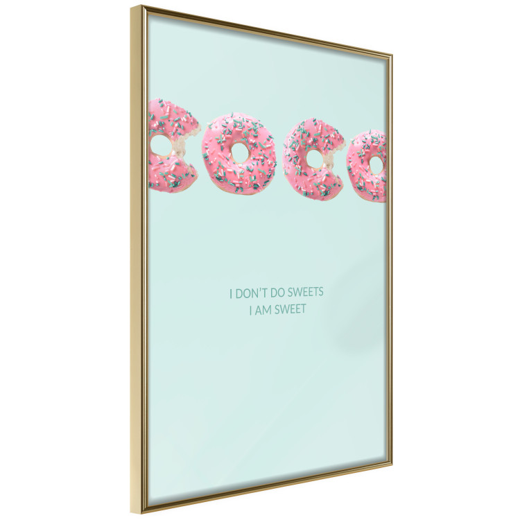 Poster Fashion for Sweets - abstract donut-themed inscription on pastel background 128366 additionalImage 14