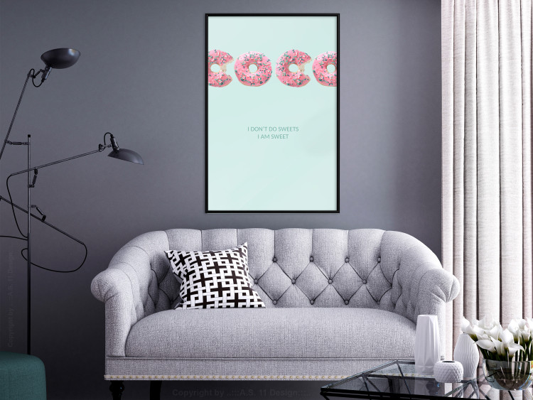 Poster Fashion for Sweets - abstract donut-themed inscription on pastel background 128366 additionalImage 4