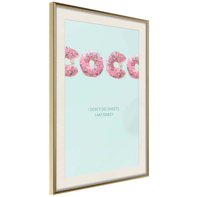 Poster Fashion for Sweets - abstract donut-themed inscription on pastel background 128366 additionalImage 3