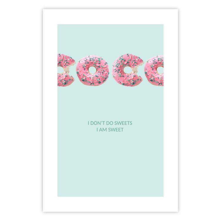 Poster Fashion for Sweets - abstract donut-themed inscription on pastel background 128366 additionalImage 19