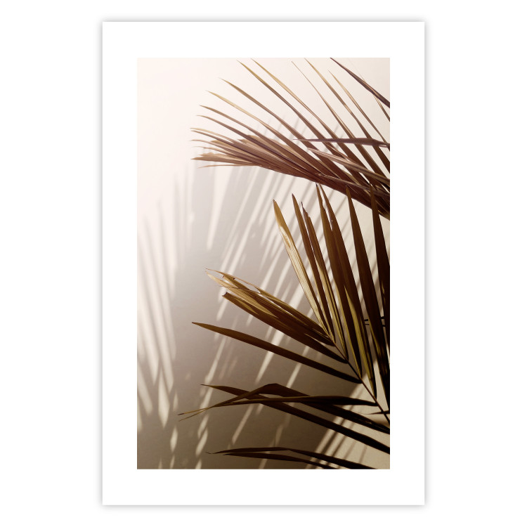 Wall Poster Rhythmic Tones: Sepia - summer composition with tropical palm leaves 129466 additionalImage 19