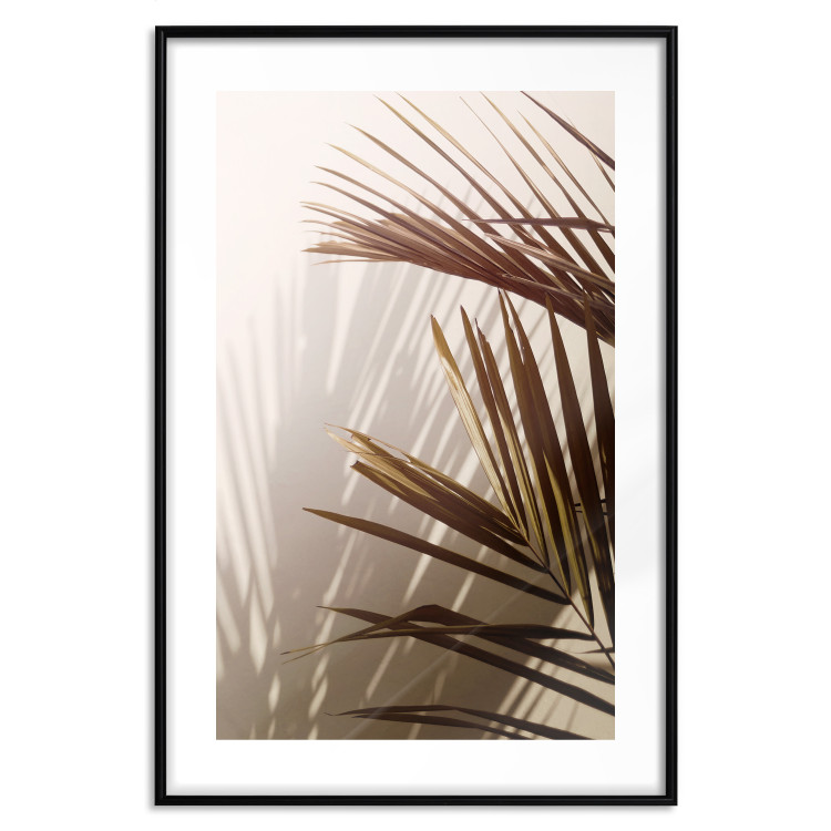 Wall Poster Rhythmic Tones: Sepia - summer composition with tropical palm leaves 129466 additionalImage 15