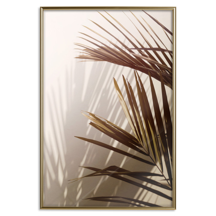 Wall Poster Rhythmic Tones: Sepia - summer composition with tropical palm leaves 129466 additionalImage 21