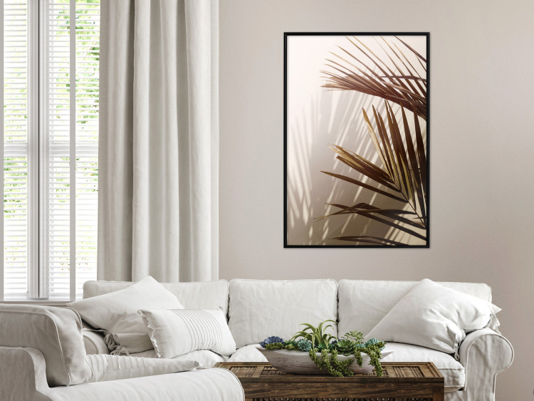 Wall Poster Rhythmic Tones: Sepia - summer composition with tropical palm leaves 129466 additionalImage 6