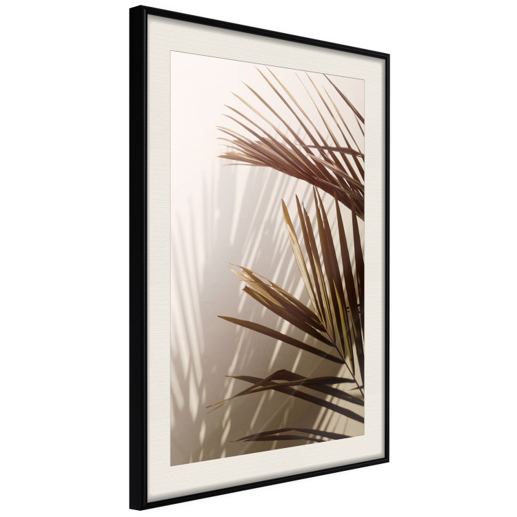 Wall Poster Rhythmic Tones: Sepia - summer composition with tropical palm leaves 129466 additionalImage 2