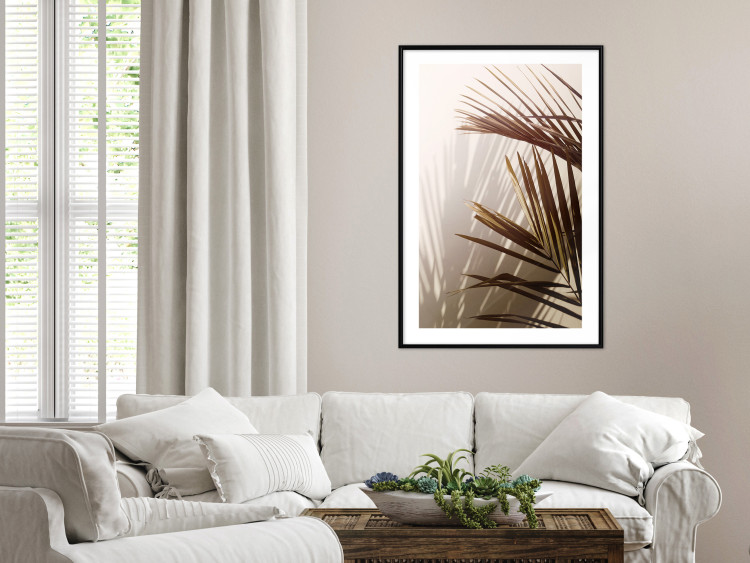 Wall Poster Rhythmic Tones: Sepia - summer composition with tropical palm leaves 129466 additionalImage 18