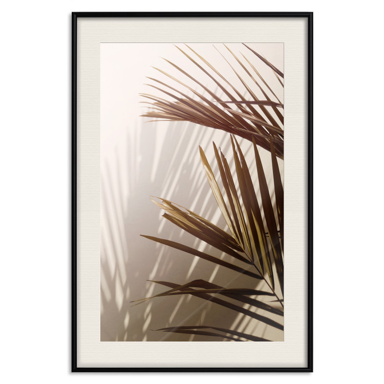 Wall Poster Rhythmic Tones: Sepia - summer composition with tropical palm leaves 129466 additionalImage 19