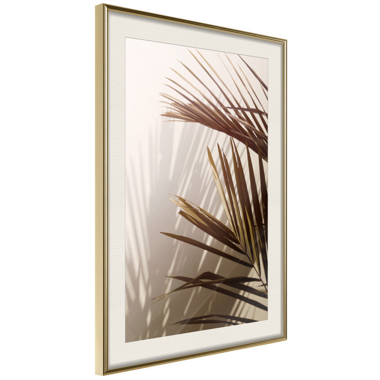 Wall Poster Rhythmic Tones: Sepia - summer composition with tropical palm leaves 129466 additionalImage 3