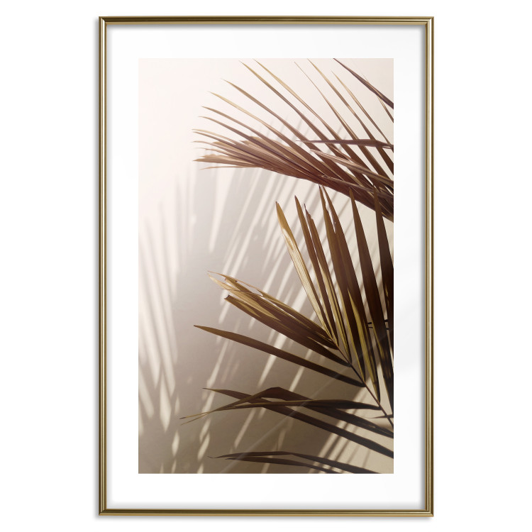 Wall Poster Rhythmic Tones: Sepia - summer composition with tropical palm leaves 129466 additionalImage 14