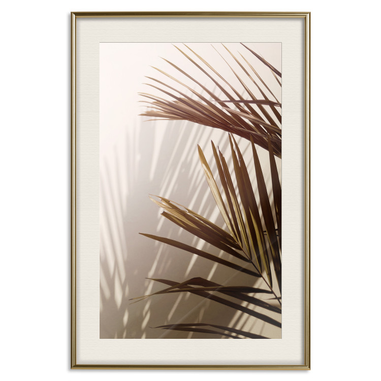 Wall Poster Rhythmic Tones: Sepia - summer composition with tropical palm leaves 129466 additionalImage 20