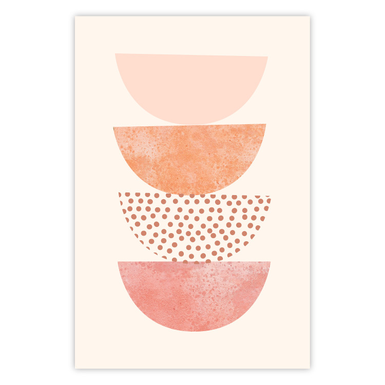 Poster Halves - abstract fragments of circles with different patterns and colors 129766