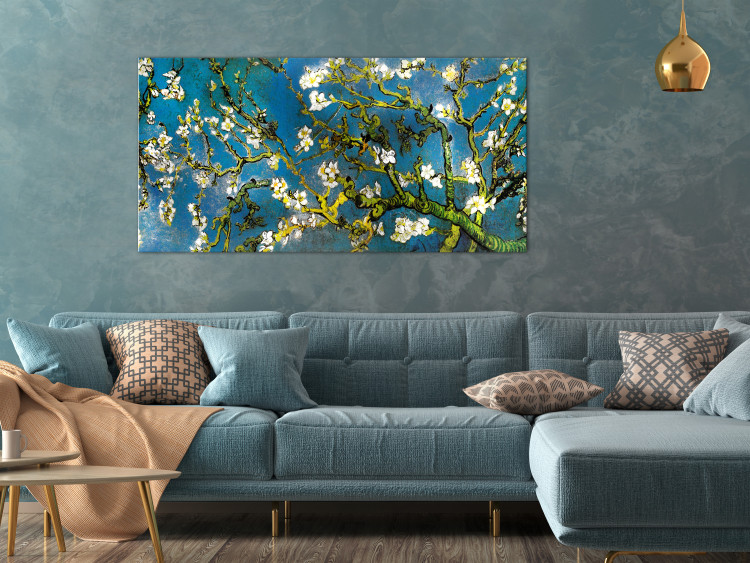 Canvas Print Blooming Almond Tree (1-piece) Wide - tree with white flowers 129866 additionalImage 3