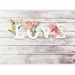 Photo Wallpaper Flowers in love - inscription in English on a light background with wood texture 132166 additionalThumb 1