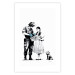 Poster Dorothy and the Policeman - black mural of a girl with a dog on a white background 132466 additionalThumb 25