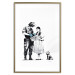 Poster Dorothy and the Policeman - black mural of a girl with a dog on a white background 132466 additionalThumb 14