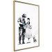 Poster Dorothy and the Policeman - black mural of a girl with a dog on a white background 132466 additionalThumb 12
