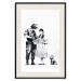 Poster Dorothy and the Policeman - black mural of a girl with a dog on a white background 132466 additionalThumb 18