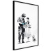 Poster Dorothy and the Policeman - black mural of a girl with a dog on a white background 132466 additionalThumb 9