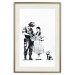 Poster Dorothy and the Policeman - black mural of a girl with a dog on a white background 132466 additionalThumb 19