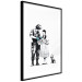 Poster Dorothy and the Policeman - black mural of a girl with a dog on a white background 132466 additionalThumb 8