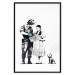 Poster Dorothy and the Policeman - black mural of a girl with a dog on a white background 132466 additionalThumb 24