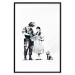 Poster Dorothy and the Policeman - black mural of a girl with a dog on a white background 132466 additionalThumb 17