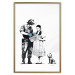 Poster Dorothy and the Policeman - black mural of a girl with a dog on a white background 132466 additionalThumb 16
