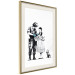 Poster Dorothy and the Policeman - black mural of a girl with a dog on a white background 132466 additionalThumb 2