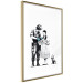 Poster Dorothy and the Policeman - black mural of a girl with a dog on a white background 132466 additionalThumb 6