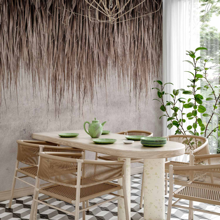 Wall Mural Canopy - minimalist motif of dried plants on a concrete background 134566 additionalImage 4