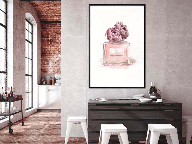 Wall Poster Parisian Dream - pink perfume bottle and cap made of flowers 135766 additionalImage 12