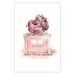 Wall Poster Parisian Dream - pink perfume bottle and cap made of flowers 135766