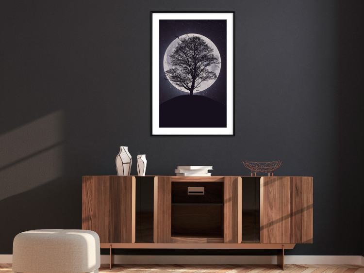 Wall Poster Lonely Tree - nighttime landscape of a tree against the bright moonlight 138066 additionalImage 20