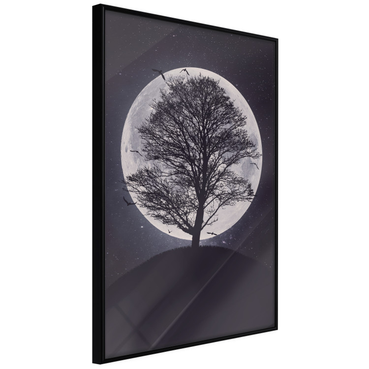 Wall Poster Lonely Tree - nighttime landscape of a tree against the bright moonlight 138066 additionalImage 3